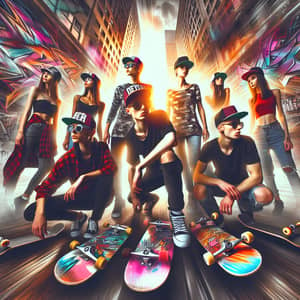 Urban Streetwear and Skateboard Style | Dynamic Youth Poses