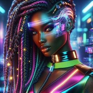 African Descendant Woman in Cyberpunk Metaverse | Futuristic Style