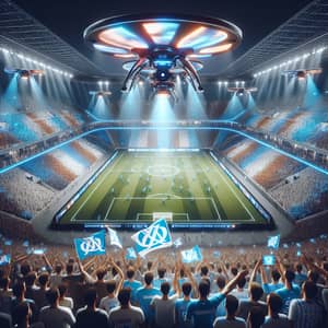 Olympique Marseille Soccer Team Fans - Modern Stadium Excitement