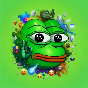 Pepe Universe: Playful Virtual World Illustration