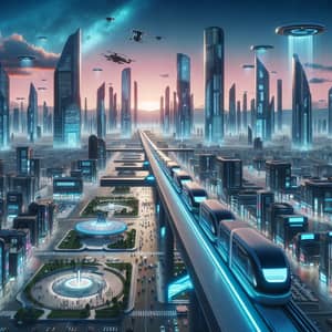 Futuristic Cityscape: Advanced Technology & Urban Harmony