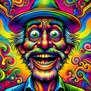 Vibrant & Eccentric Pop Art Character in Psychedelic Colors