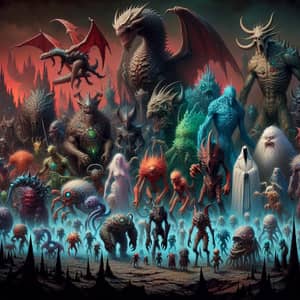 Army of Monsters in Fantastical Landscape - Unite Against Fear
