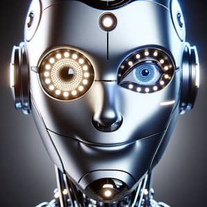 Futuristic AI Robot with Metallic Silver Finish - Technology & Personality