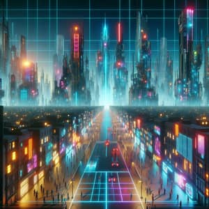 Futuristic Cyberpunk Metaverse Cityscape Artwork