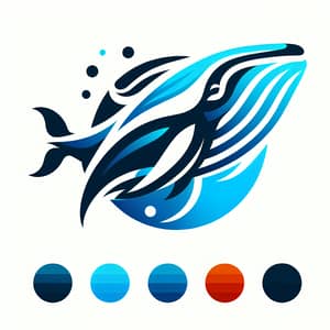 Majestic Blue and Black Whale Icon