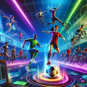 Vibrant Metaverse Virtual Reality Sports Illustration