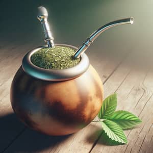 Authentic Yerba Mate Gourd and Bombilla | Herbal Tea Image