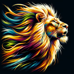 Regal Lion Roaring | Wildlife Art Painting