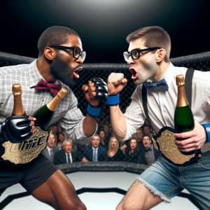 Geeky Champagne Showdown: Black vs Caucasian MMA Enthusiasts