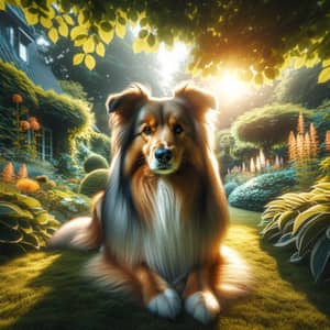 Professional Dog Photography in Lush Garden | Realistic 8K Pet Portrait