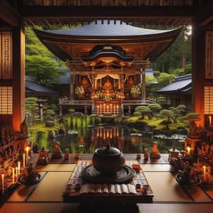 Traditional Japanese Style Worship Scene