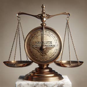 Balanced Scale with Absolute Moral Principles Engraved