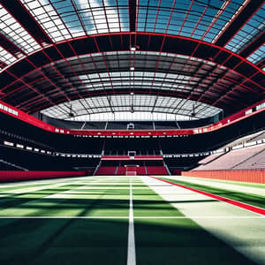 Modern Soccer Stadium in Black and Red Colors