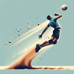 Dynamic Volleyball Player Spiking Ball Vector Graphic