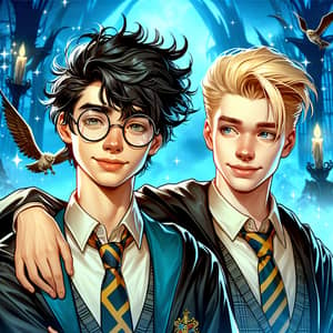 Magical Wizards School | Young Wizard with Glasses & Blond Wizard