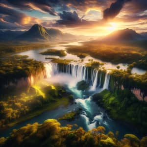Breathtaking Landscape with Majestic Waterfall