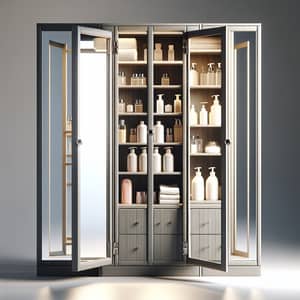 Elegant Two-Door Mirrored Bathroom Cabinet