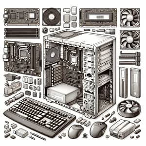 Computer Parts Coloring Sheet | Learn & Color Mainframe Components