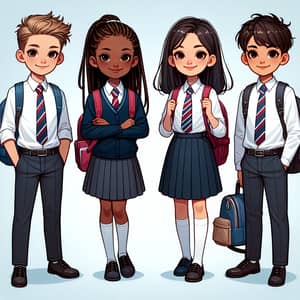 Diverse Students in School Uniforms | Unity and Discipline