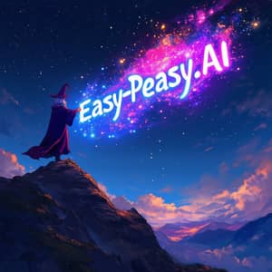 Epic Anime Wizard Casting Cosmic Spell - Easy-Peasy.AI