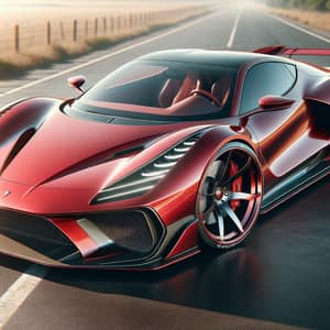 Luxury Red Supercar | Aerodynamic Design & Alloy Wheels