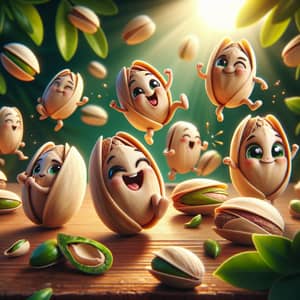 Adorable Pistachios: Playful Nuts with Unique Shapes and Expressions