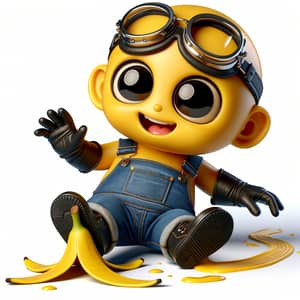 Mischievous Minion in Denim Overalls and Goggles