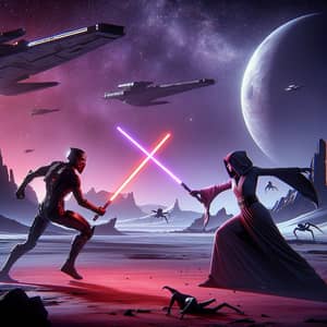 Epic Lightsaber Duel on Stark Barren Planet | Star Wars