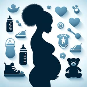 Beautiful Pregnancy Silhouette: Expecting Black Woman Profile