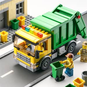 Bright Yellow & Green Lego Garbage Truck in Toy World