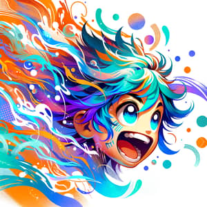 Anime-Inspired Digital Art with Playful Facial Expressions