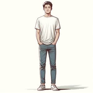Contemporary Casual Full Body Illustration | Smiling Individual