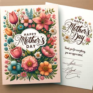 Vibrant Spring Mother's Day Card Illustration
