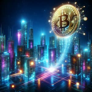 Futuristic Bitcoin Metropolis: Neon Lights & Exponential Growth