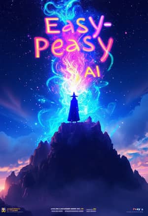 Epic Anime Wizard Casting Cosmic Spell - Easy-Peasy.AI