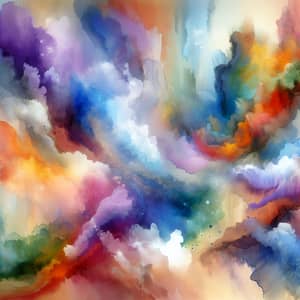 Abstract Watercolor Art: Vibrant Hues and Forms