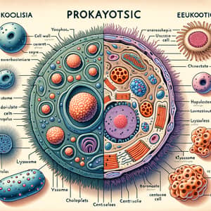 Prokaryotic vs Eukaryotic Cells Comparison Illustration