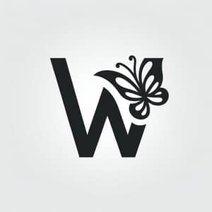 Minimalist 'W' Butterfly Logo Design