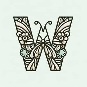 Butterfly-Inspired 'W' Minimalist Logo Design