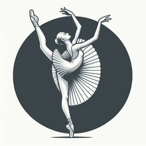 Elegant Ballet Dancer Icon Showcasing Flexibility