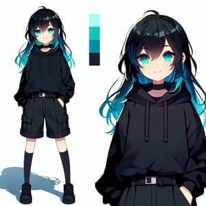 Young Female Anime Character with Unique Style
