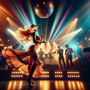 Vibrant Nightclub Salsa Dancing with Live Band | Golden Blond Woman