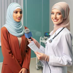 Professional Hijab-Wearing Women Interview - Press Event