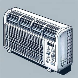 Wall-Mounted Air Conditioning Unit Illustration