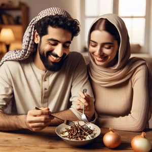 Middle-Eastern and South Asian Couple Dining Together | Unique Meal Experience