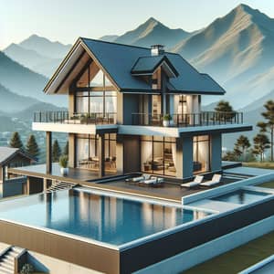 Majestic Mountain View Two-Storey House with Rooftop Terrace and Swimming Pool