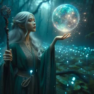 Enchanting Cinematic Sorceress Conjurering Magic Sphere