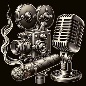 Realistic Cinema Camera, Cigar & Podcast Microphone Design