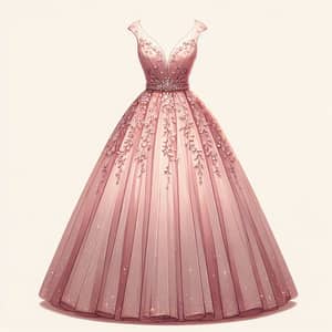 Soft Pink European Ball Gown with Floral Embroidery | Shop Now